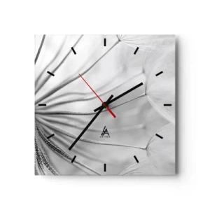 Relógio de parede - Relógio em vidro - Dentes de leão, pipas - 40x40 cm