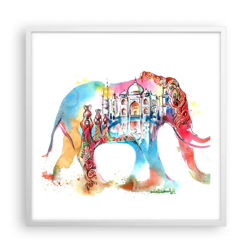 Pôster em moldura branca - Índia - uma aura de amor - 60x60 cm