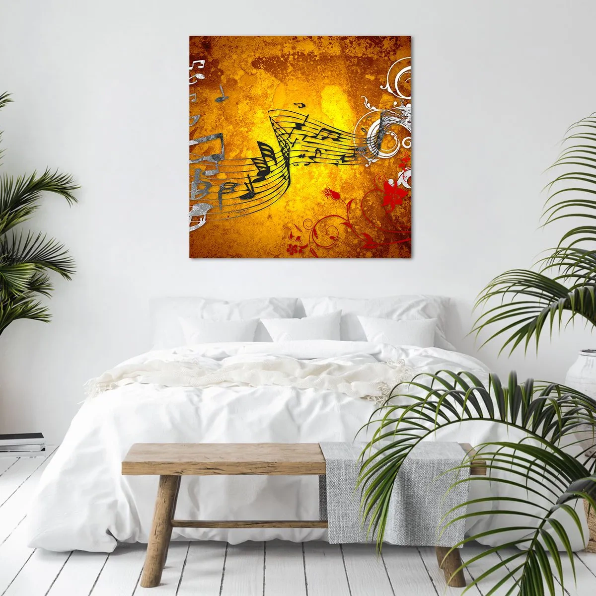 Quadro em tela - Deixe a música fluir - 30x30 cm