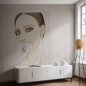 Papel de Parede Premium Canvas - Símbolo de elegância e beleza - Abstração, Pedaço, Mulher - 400x280 cm
