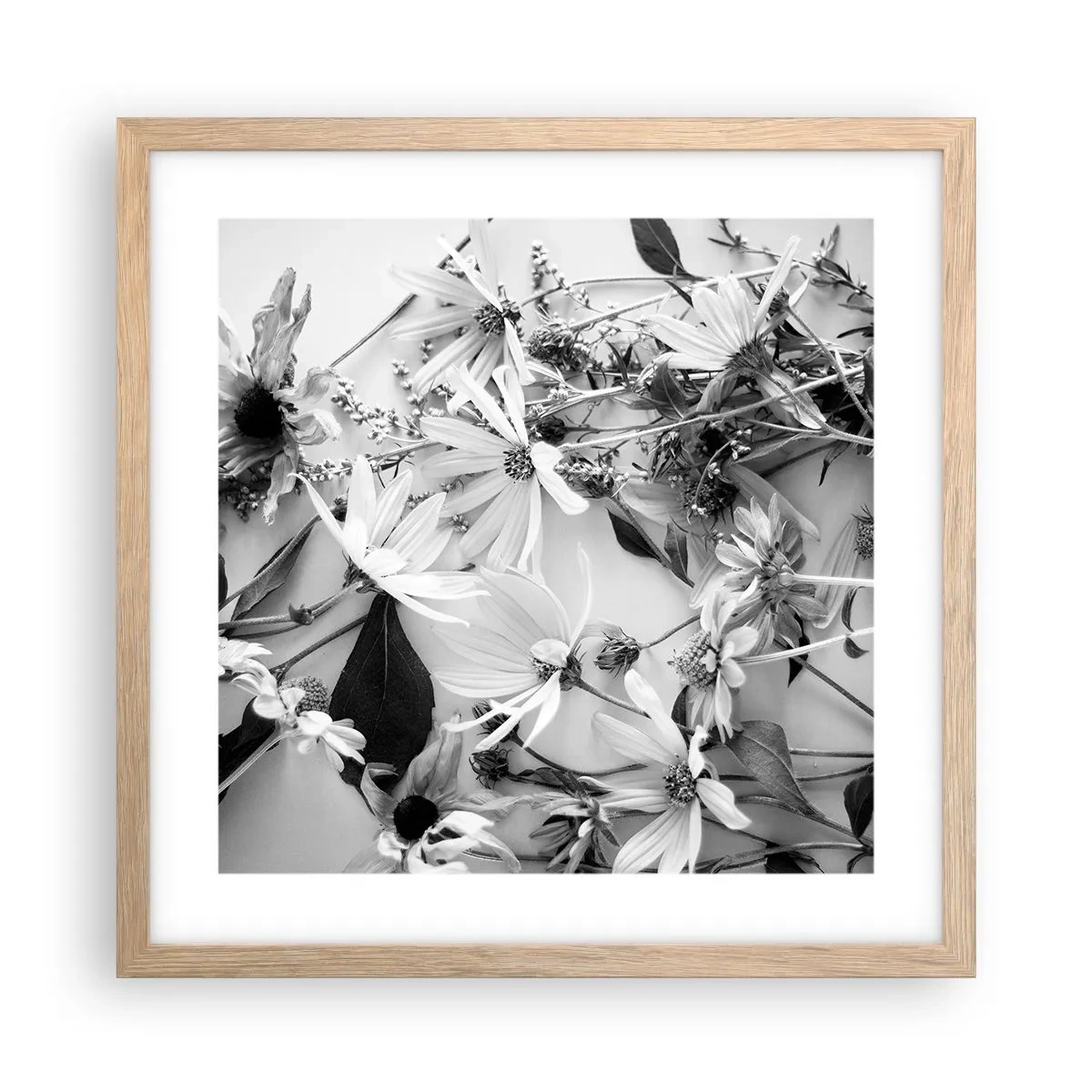 Pôster com moldura de carvalho claro - Não é um ramo de flores - 40x40 cm