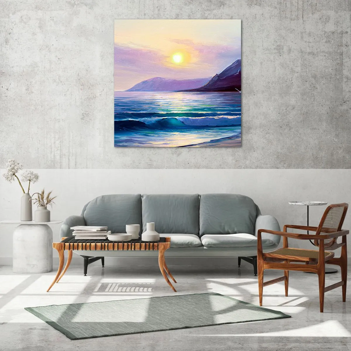 Quadro em vidro - Cristal de água e ar - 60x60 cm