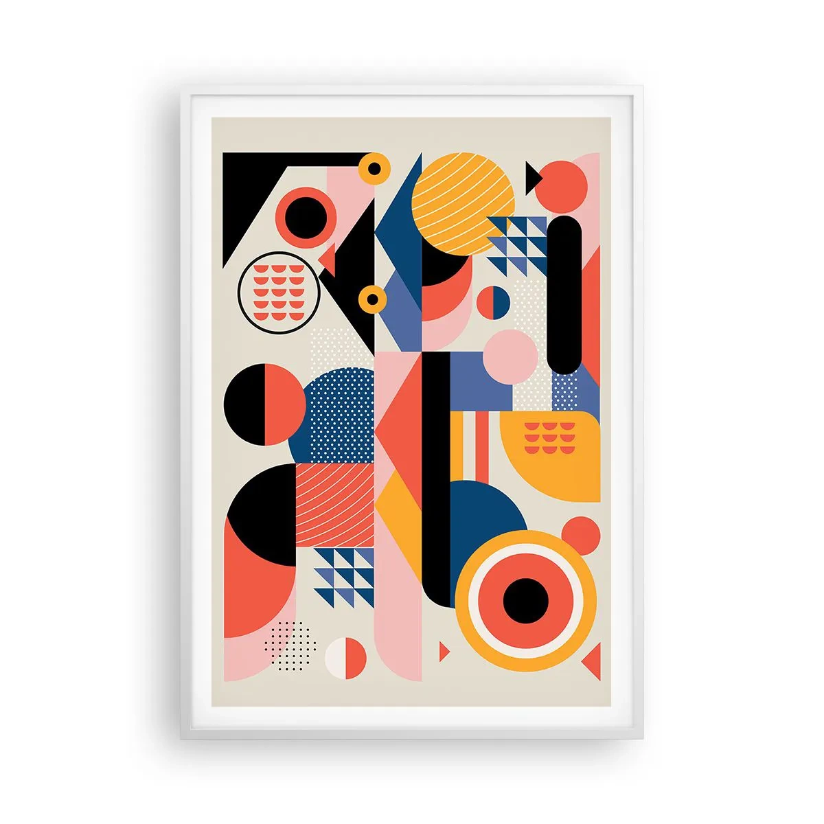 Pôster em moldura branca - Composição: brincar - 70x100 cm