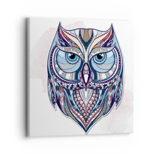 Quadro em tela - Coruja ornamental requintada - 30x30 cm