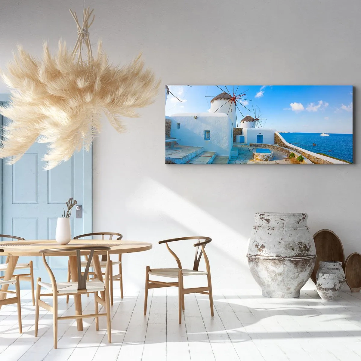 Quadro em tela - Vento azul do mar - 160x50 cm