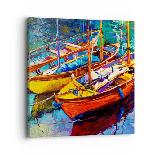 Quadro em tela - Em águas espessas pelas cores - 30x30 cm