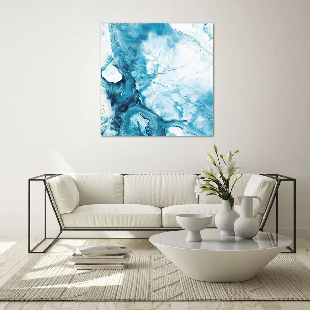 Quadro em vidro - Concerto Azul - 30x30 cm