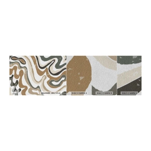 Amostra de papel de parede Premium Sand - Meandros de cores da terra - Abstração, Pedaço, Boho - 100x30 cm