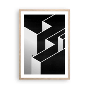 Pôster com moldura de carvalho claro - Solidão no topo - 50x70 cm