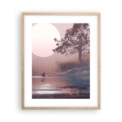 Pôster com moldura de carvalho claro - Maravilhas da noite - 40x50 cm