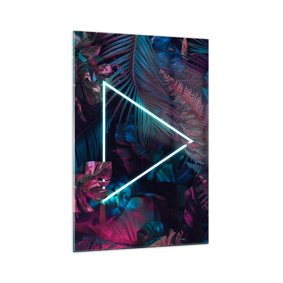 Quadro em vidro - Jardim estilo discoteca - 70x100 cm