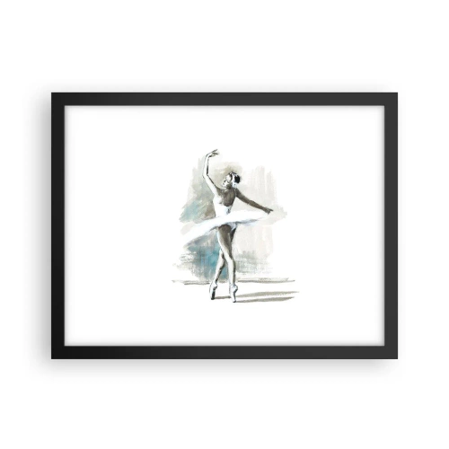 Pôster com moldura preta - Encantada num cisne - 40x30 cm