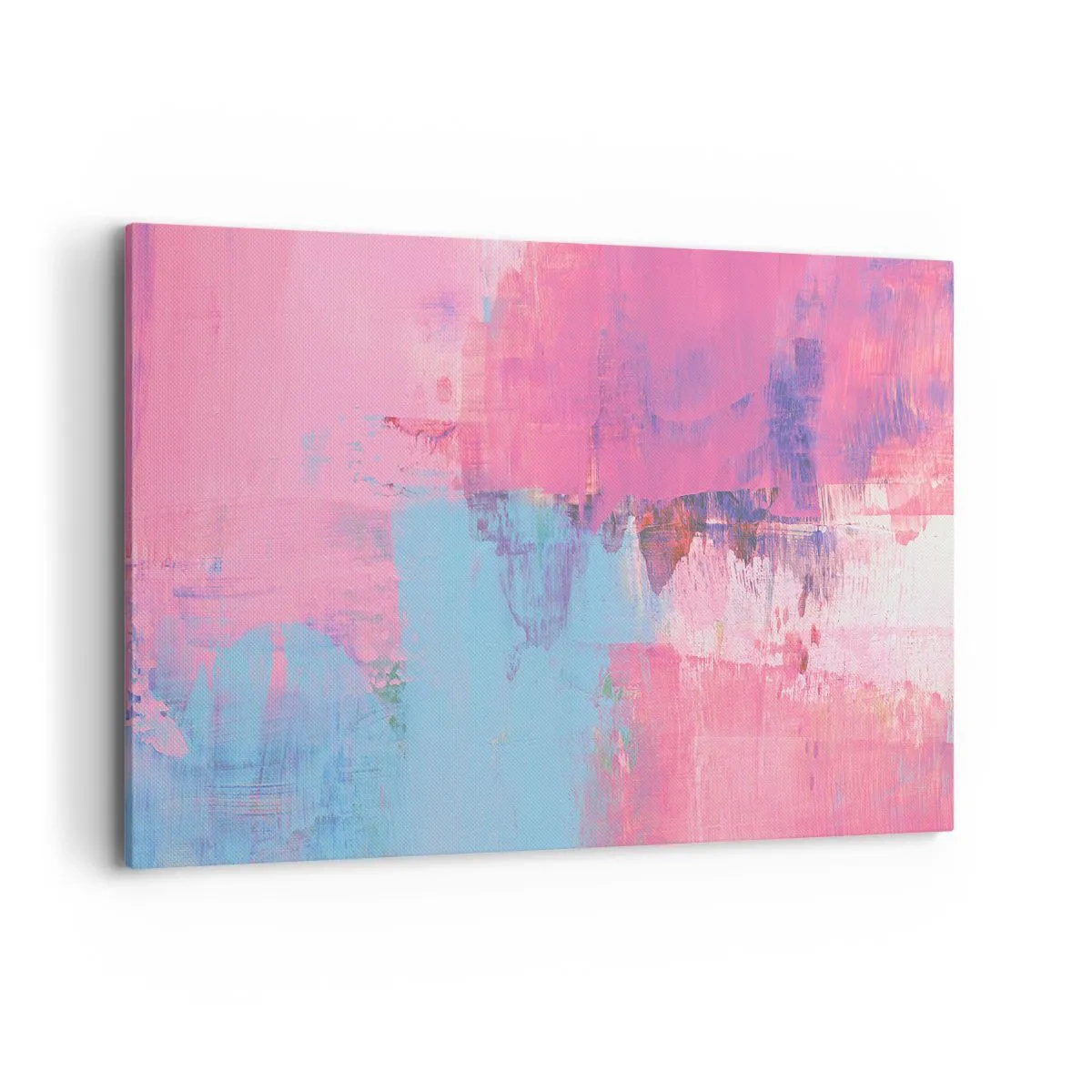 Quadro em tela - Rosa, azul e uma pitada de luz - 100x70 cm