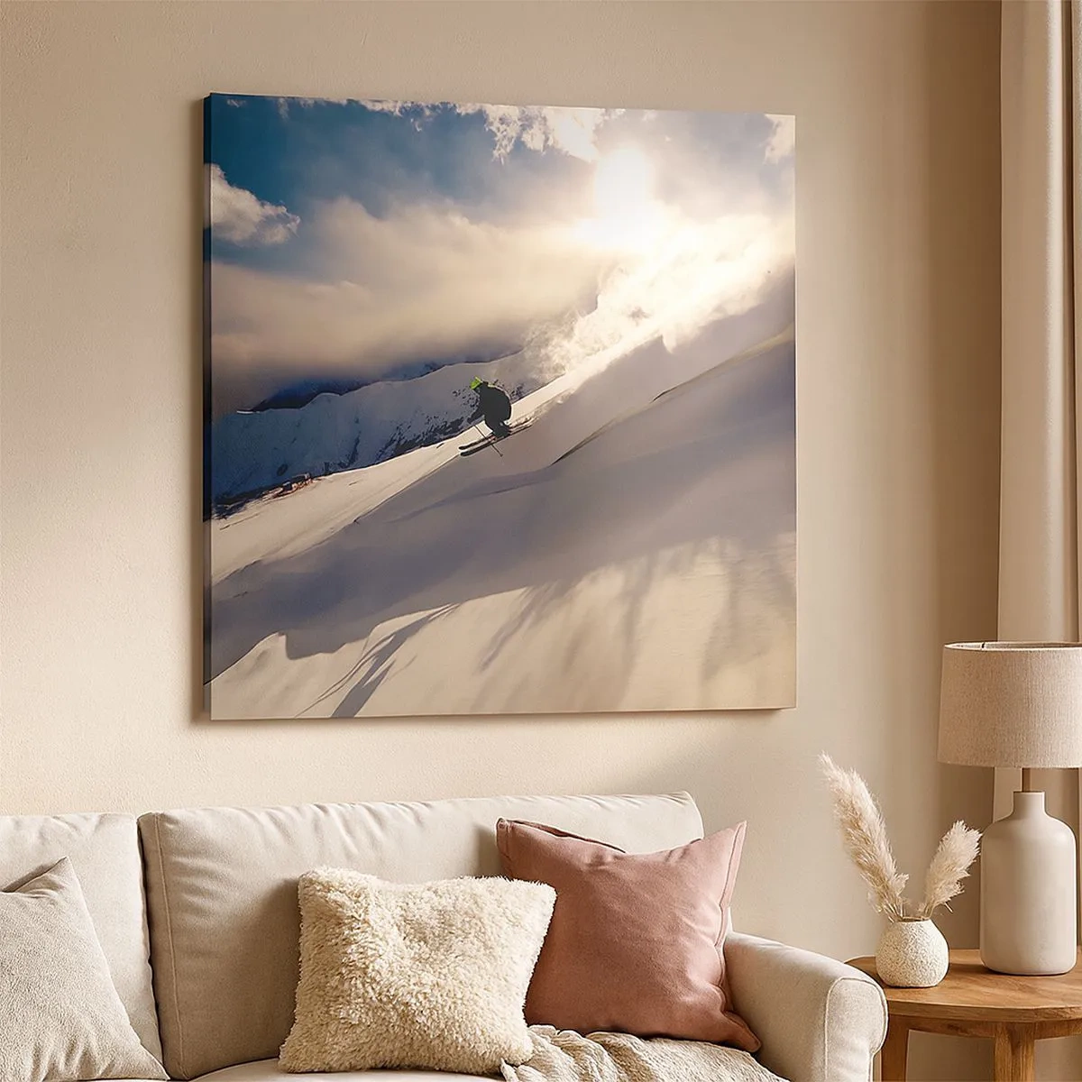 Quadro em tela - O desafio das montanhas - 30x30 cm