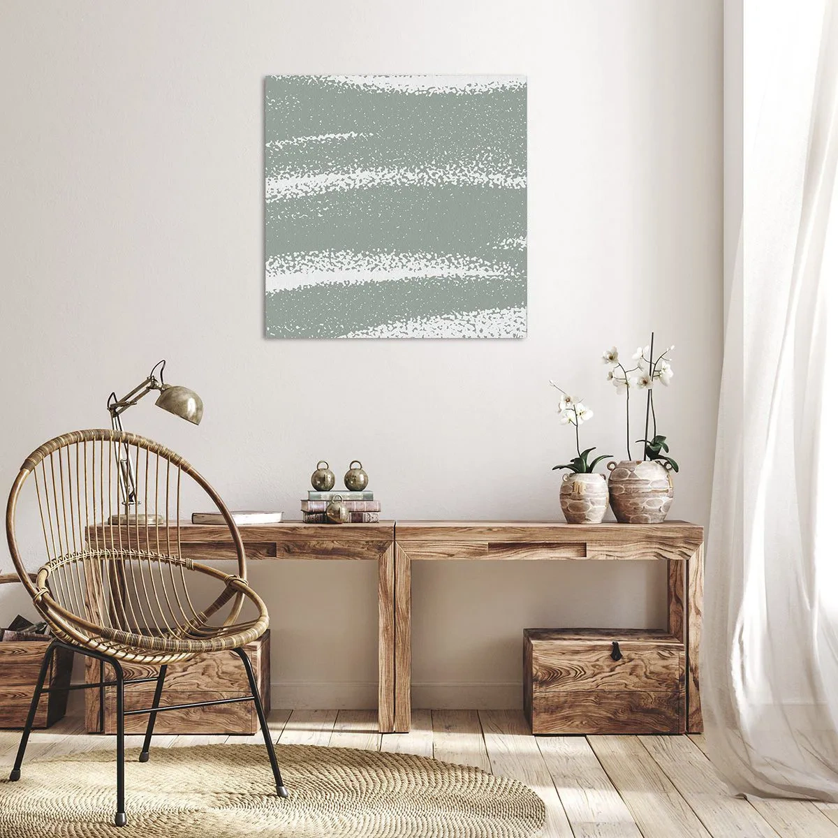 Quadro em tela - Abstração em um clima de inverno - 30x30 cm