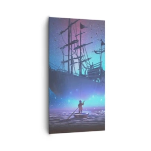 Quadro em tela - Um encontro com o mito do mar - 65x120 cm