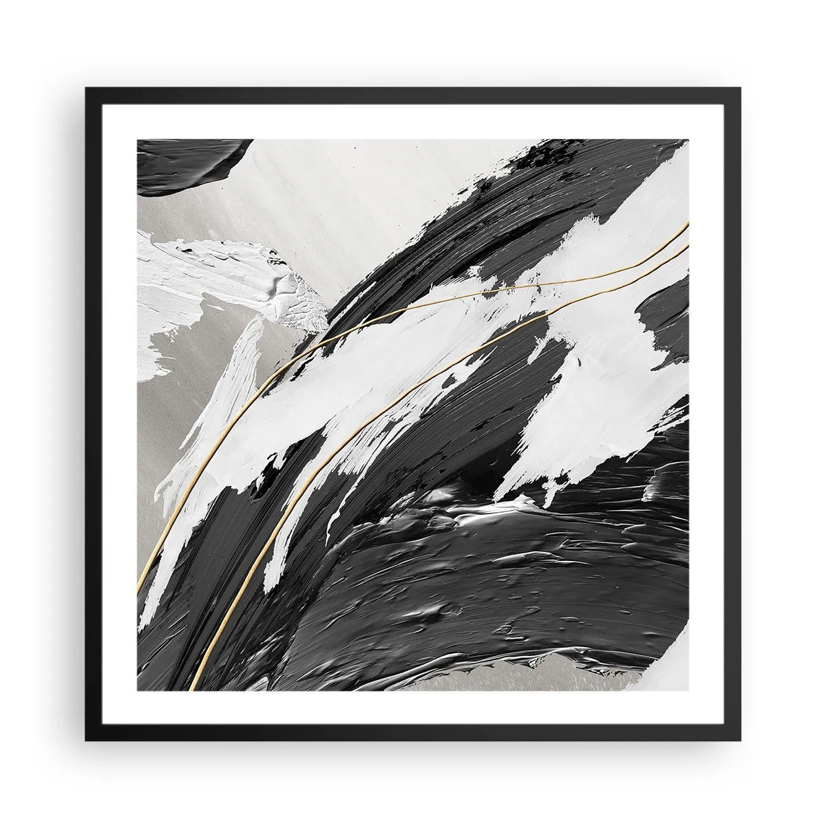 Pôster com moldura preta - Abstração em grande escala - 60x60 cm