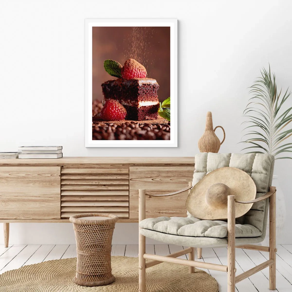 Pôster em moldura branca - A vida é doce - 61x91 cm