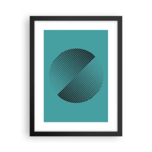Pôster com moldura preta - Círculo – uma variação geométrica - 30x40 cm