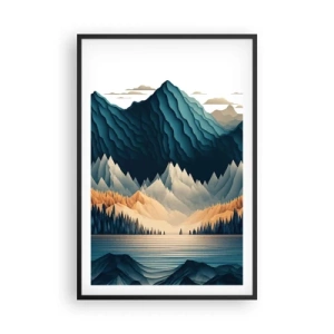 Pôster com moldura preta - Paisagem montanhosa perfeita - 61x91 cm