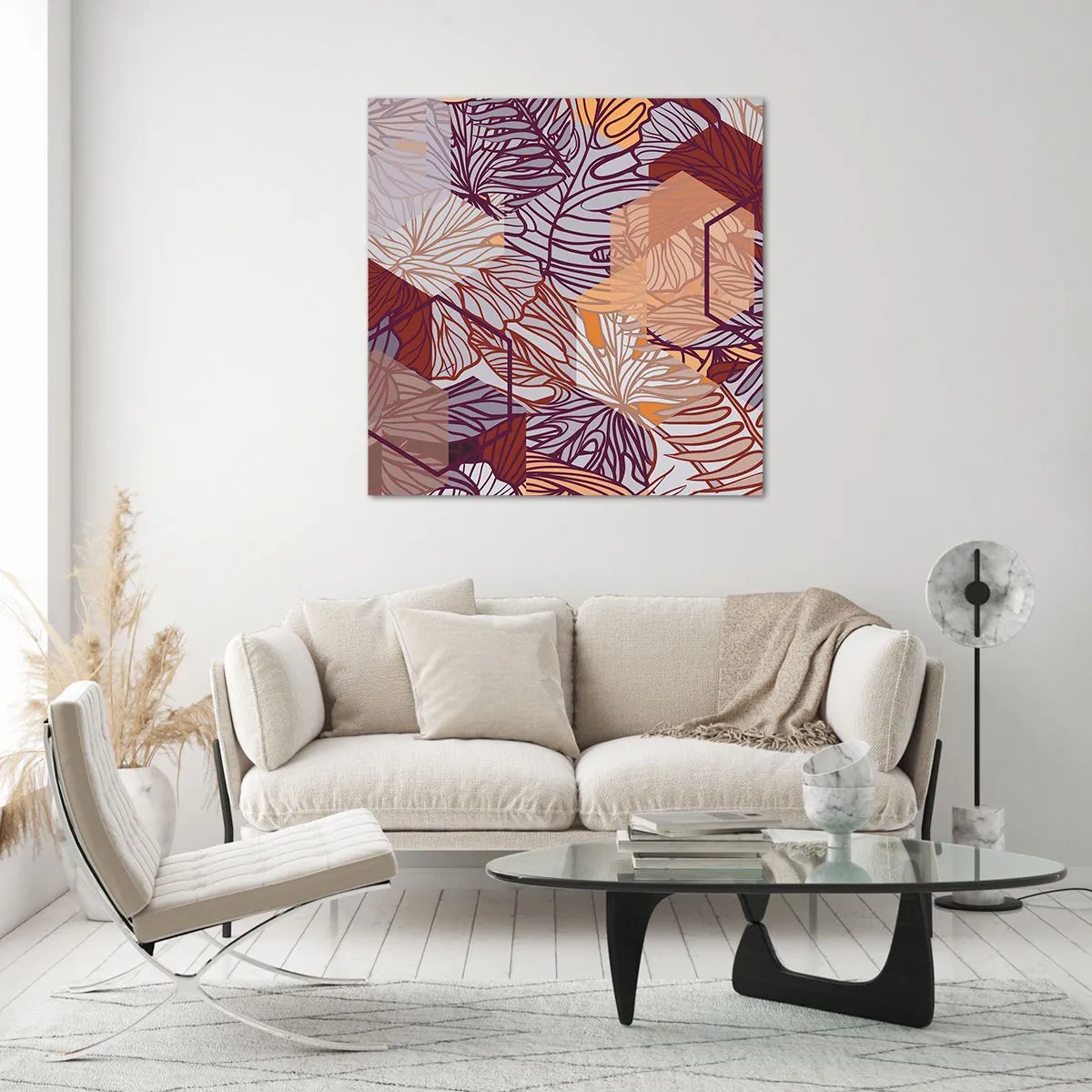 Quadro em vidro - A impossível relação entre a geometria e a natureza - 30x30 cm