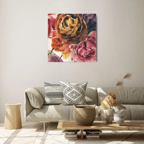 Relógio de parede - Relógio em vidro - Celebração da vida - 30x30 cm