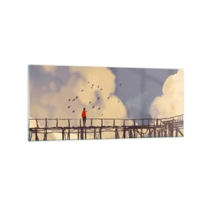 Quadro em vidro - Saudade azul - 120x50 cm