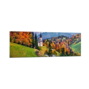 Quadro em vidro - Paisagem como uma pintura - 160x50 cm