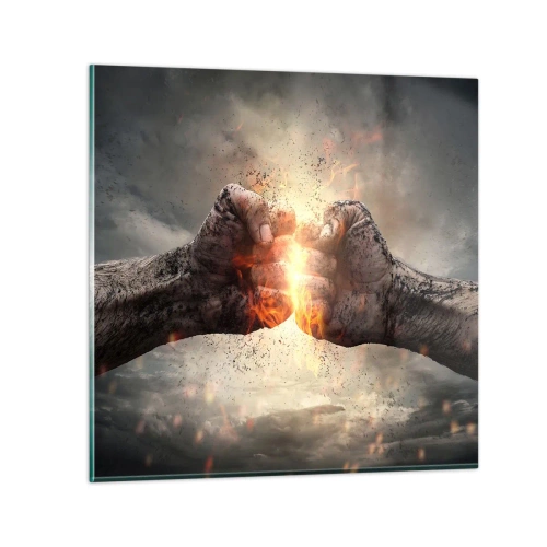 Quadro em vidro - Prepare-se para a luta - 70x70 cm