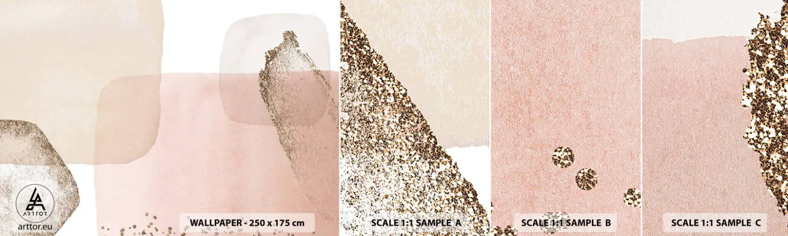 Amostra de papel de parede autocolante Deluxe Sticker - Olhar através da cor - Abstração, Pedaço, Padrão Moderno - 100x30 cm