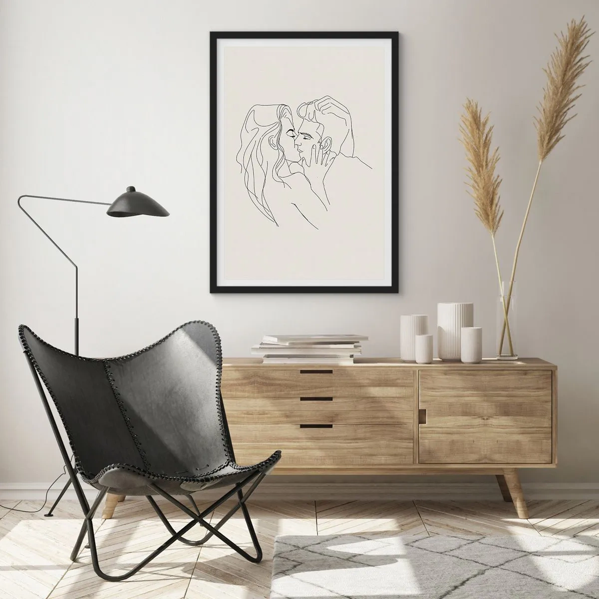 Pôster com moldura preta - Emaranhados pelo sentimento - 70x100 cm