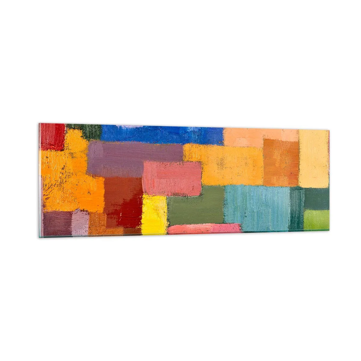 Quadro em vidro - Cada um diferente, todos coloridos - 90x30 cm