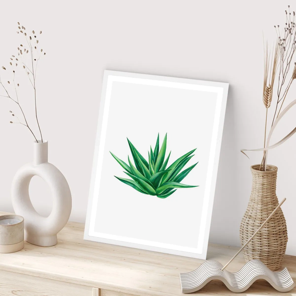 Pôster em moldura branca - Verde – força – vida - 61x91 cm