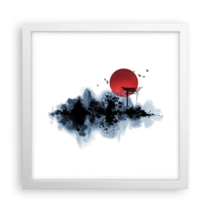 Pôster em moldura branca - Vista japonesa - 30x30 cm