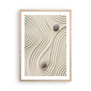 Pôster com moldura de carvalho claro - Um toque de calor - 50x70 cm