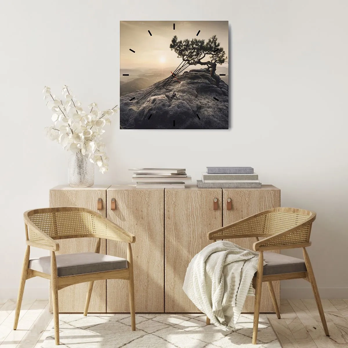 Relógio de parede - Relógio em vidro - A vida ganha sempre - 40x40 cm