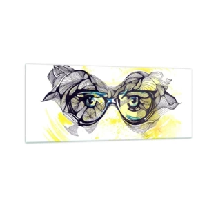 Quadro em vidro - Através de óculos azuis - 100x40 cm