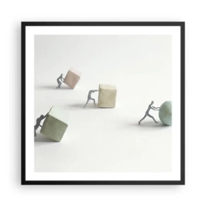 Pôster com moldura preta - É a vida - 60x60 cm