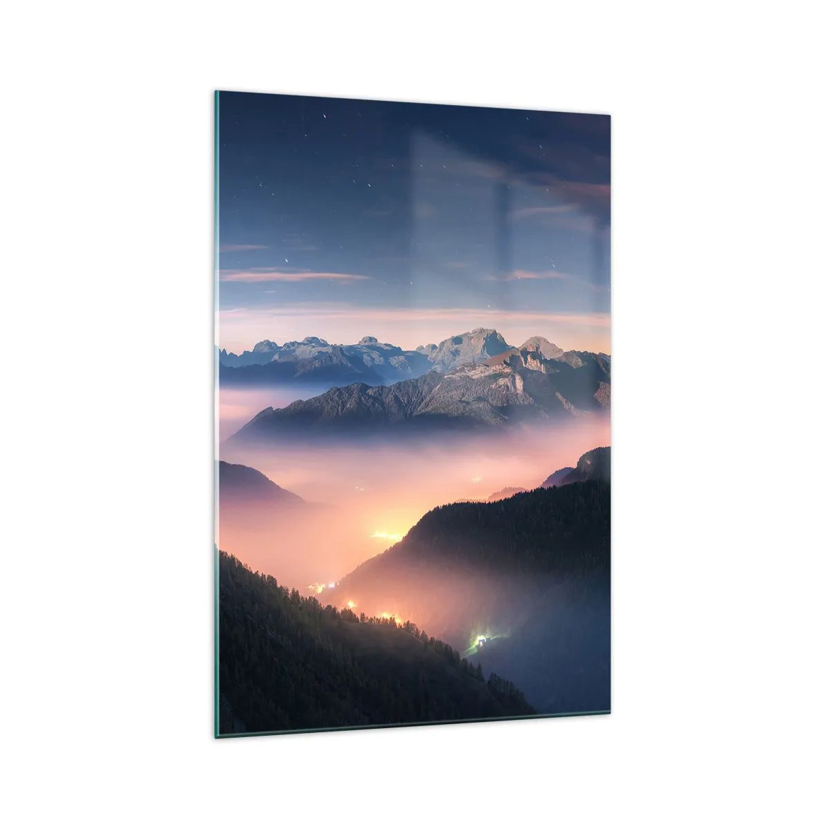 Quadro em vidro - Luz nos vales - 70x100 cm