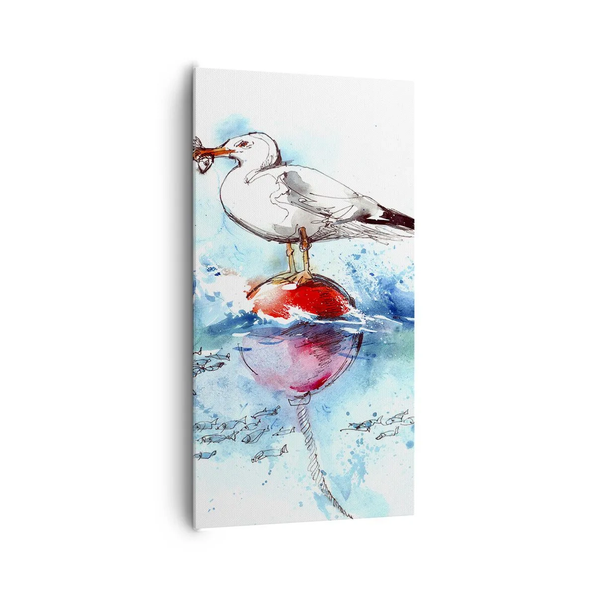 Quadro em tela - Pesca bem sucedida - 65x120 cm