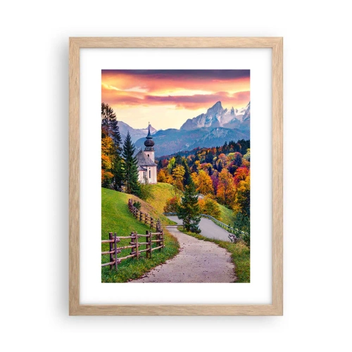 Pôster com moldura de carvalho claro - Paisagem como uma pintura - 30x40 cm