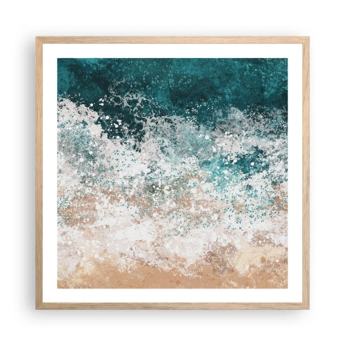 Pôster com moldura de carvalho claro - Histórias do mar - 60x60 cm