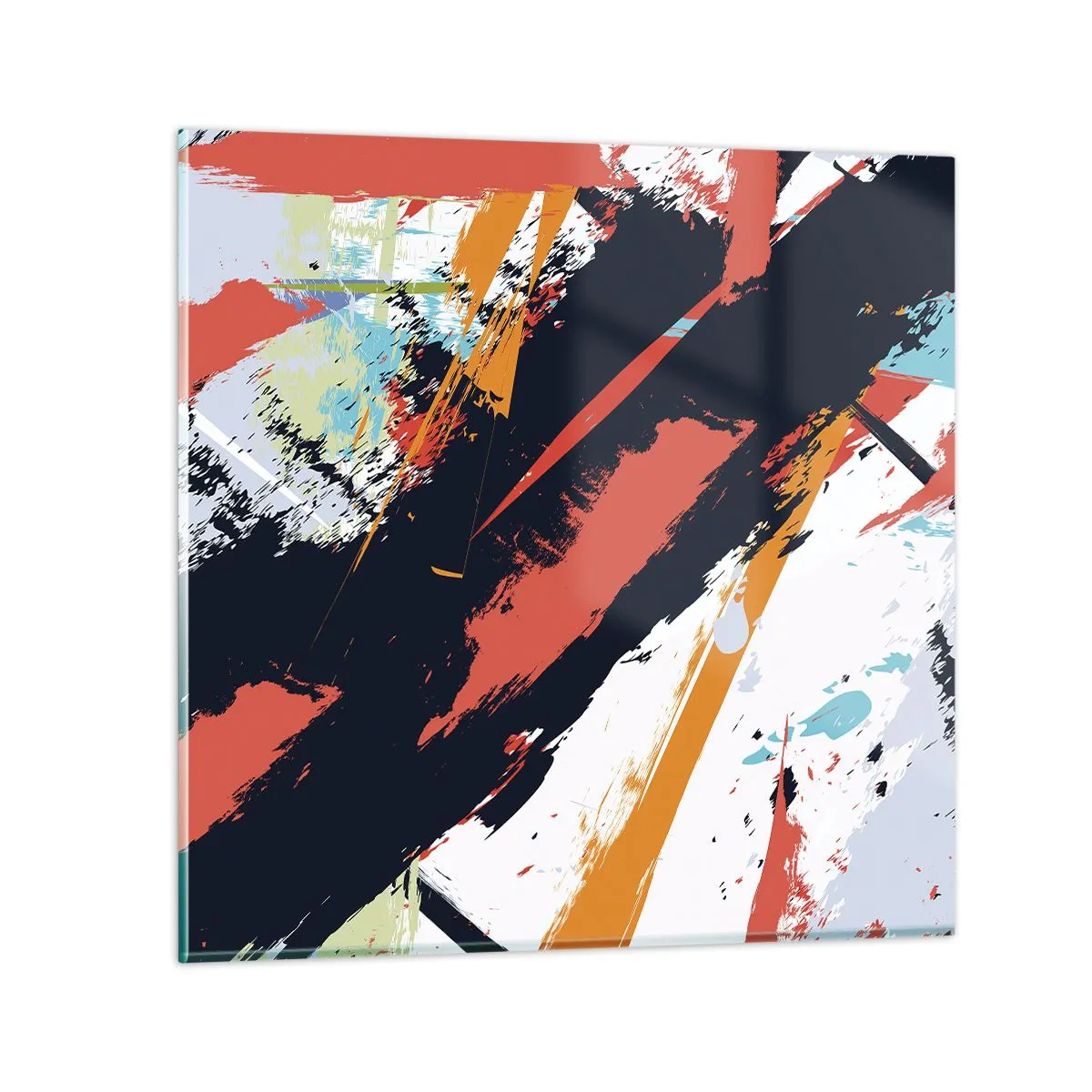 Quadro em vidro - Composição dinâmica - 70x70 cm