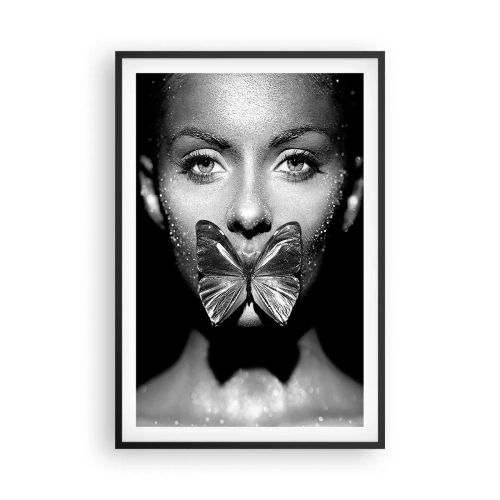 Pôster com moldura preta - O beijo da borboleta - 61x91 cm