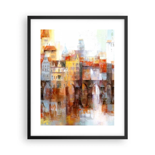 Pôster com moldura preta - Debaixo da ponte também é bonito - 40x50 cm