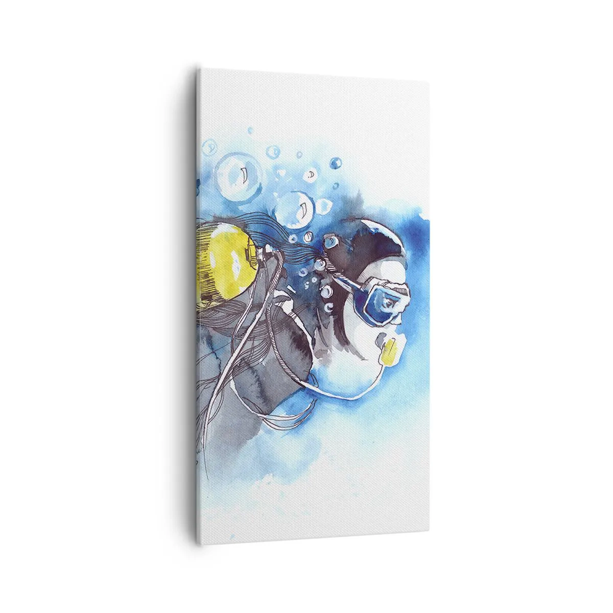 Quadro em tela - Azul Infinito - 55x100 cm