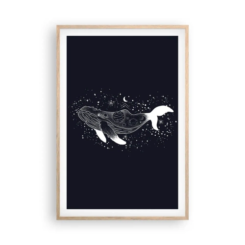 Pôster com moldura de carvalho claro - No oceano do universo - 61x91 cm