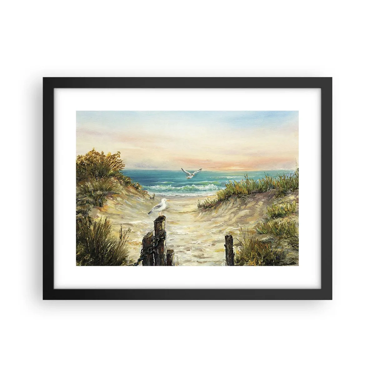 Pôster com moldura preta - Refúgio sem vento - 40x30 cm