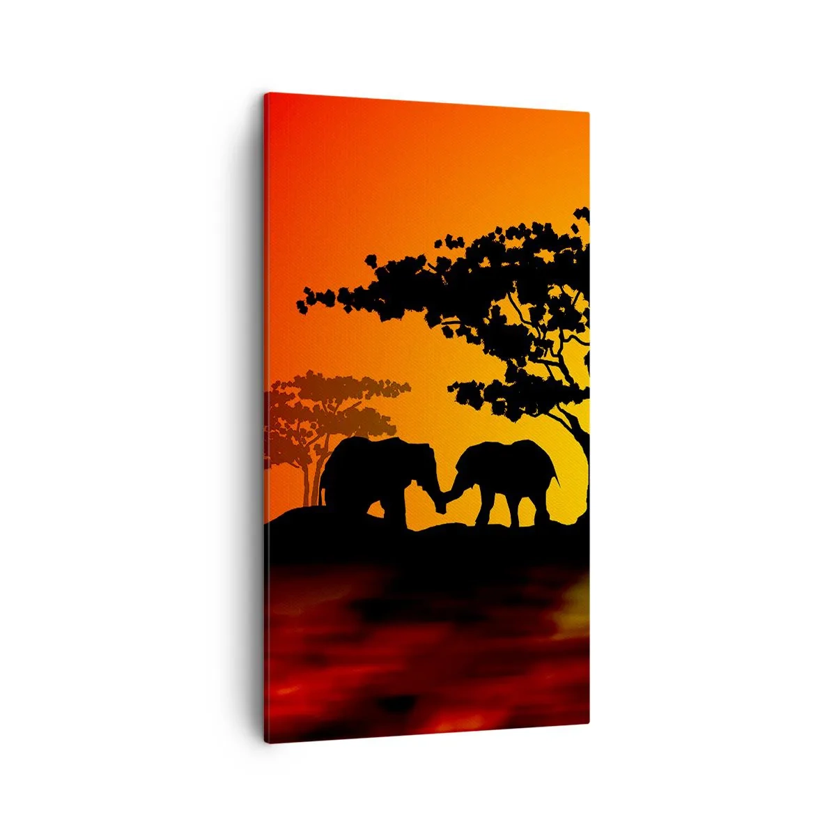 Quadro em tela - Encontro na savana - 45x80 cm