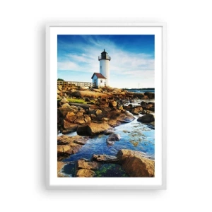 Pôster em moldura branca - Voltem bem, estou à espera - 50x70 cm